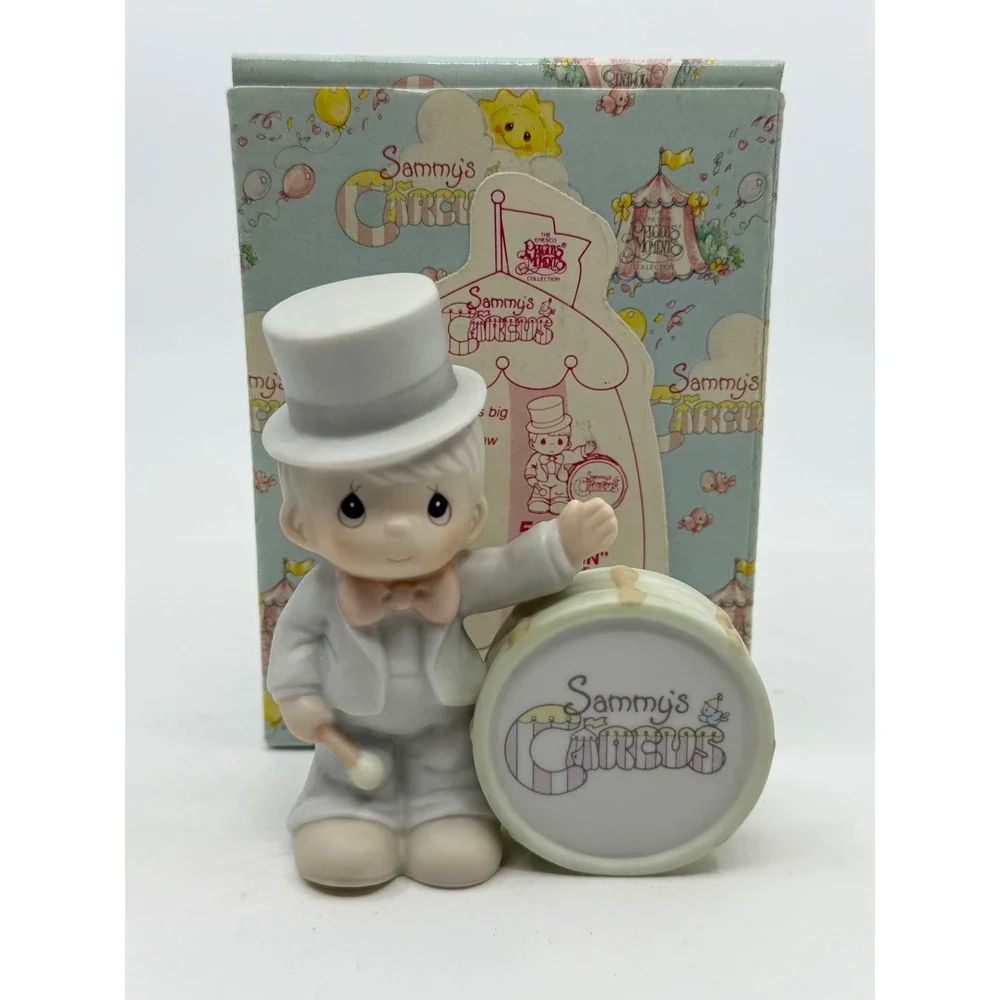 Precious Moments Collin Sammys Circus Drum Boy Figurine 529214 1993 Enesco Box